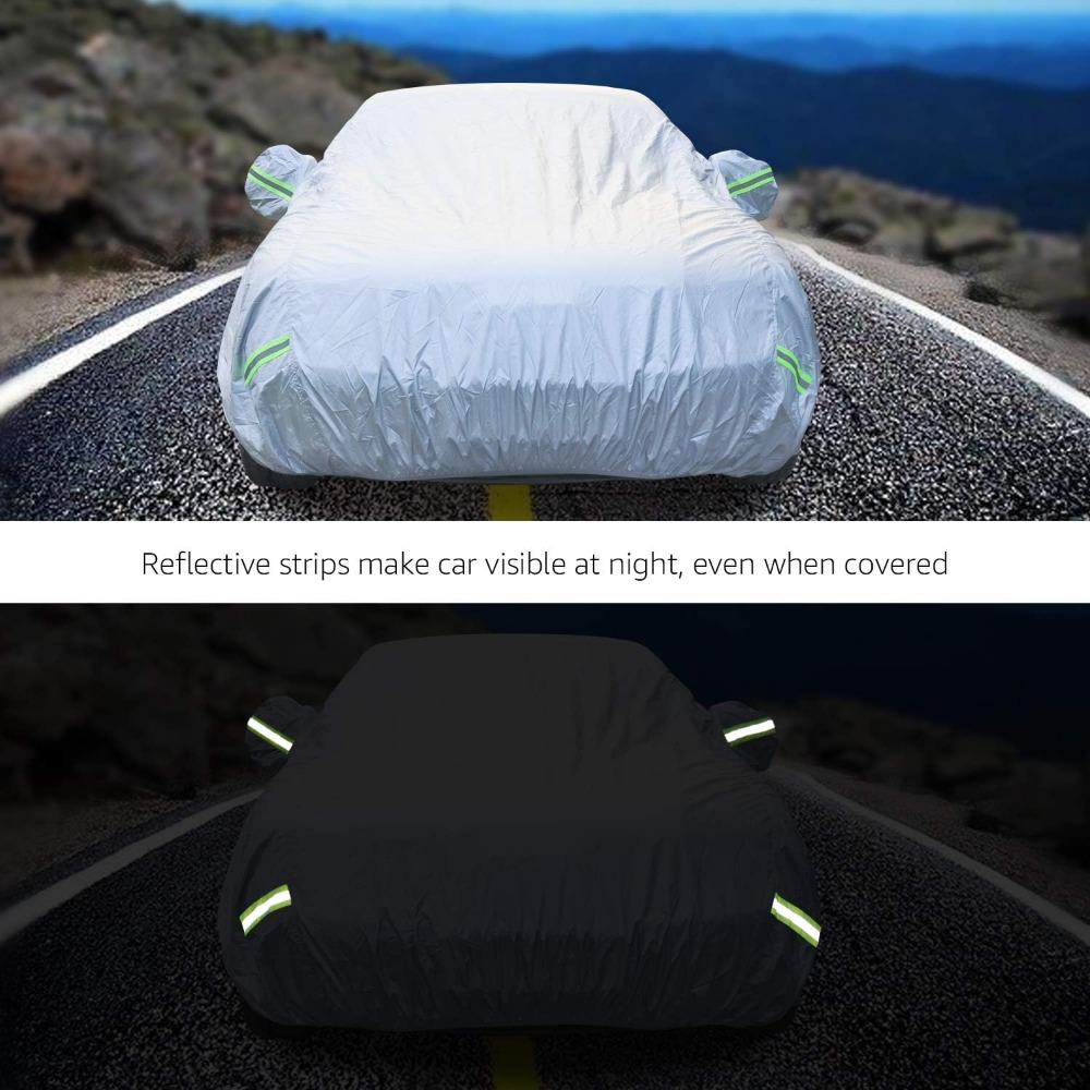 Basics Silver Weatherproof Car Cover - 150D Oxford, Sedans Up To 200"