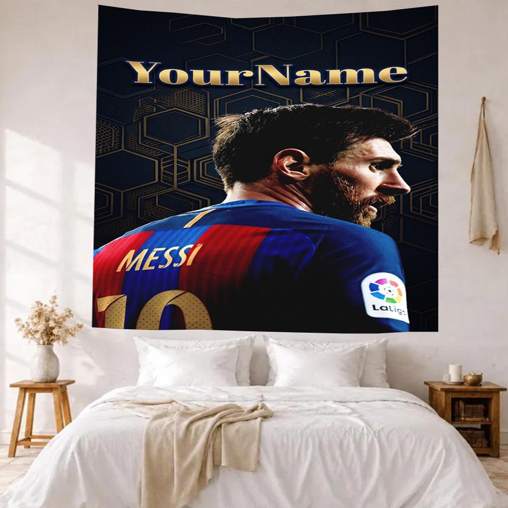Messi Custom Your Name Wall Decor Tapestry Art For Pet Memorial Birthdaywedding Party Backdrop Family Gift
