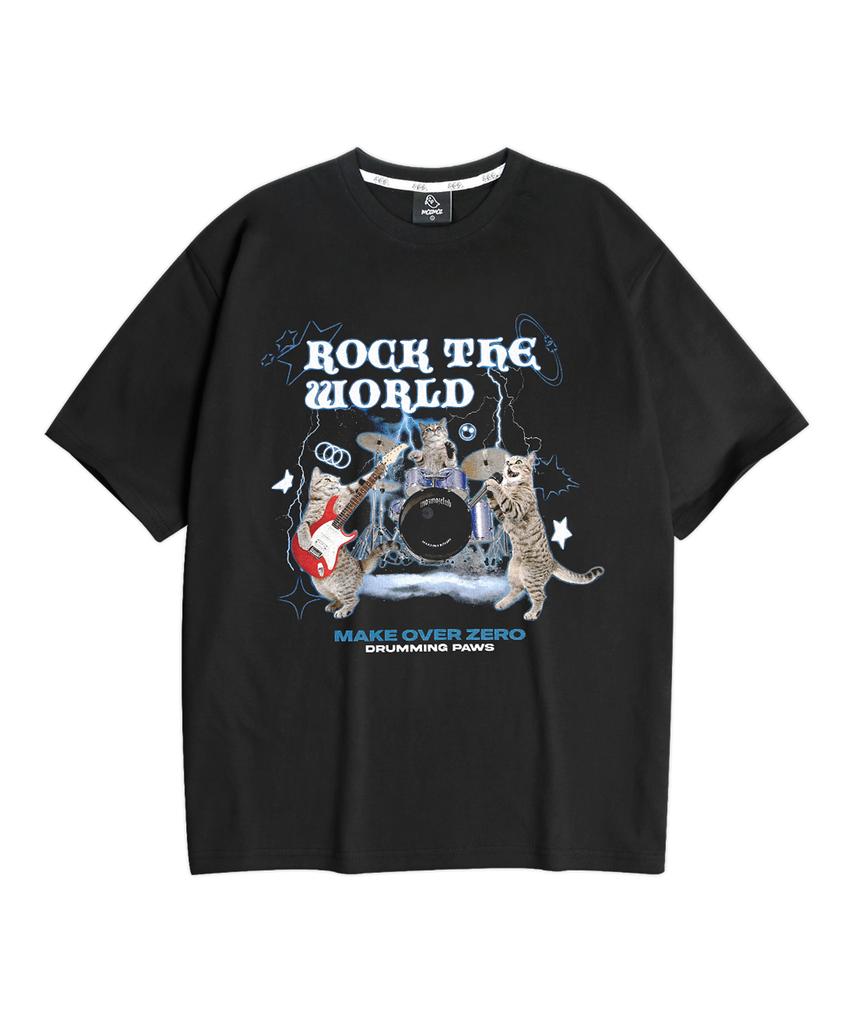 MOZMOZ [Set] Digital Series Oversized Short Sleeve T-Shirt