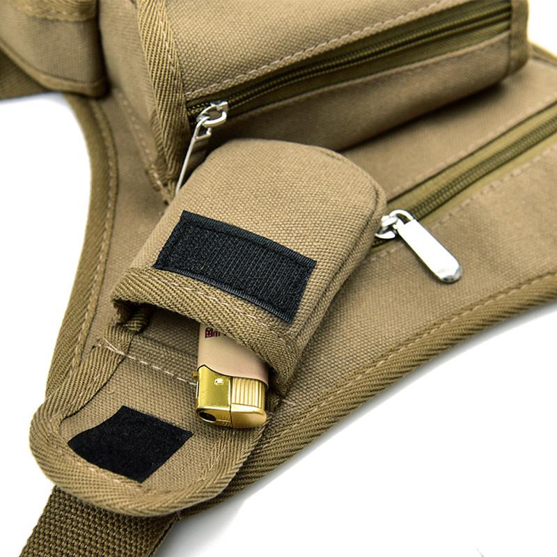 Men Canvas Drop Waist Bag Leg Pack Fanny Pack For Bicycle Motorcycle Work High Quality Belt Bag With Multiple Pockets