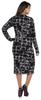 Bimba Printed Long Bodycon Dress With Pockets For Women Full Sleeves Dress Midi