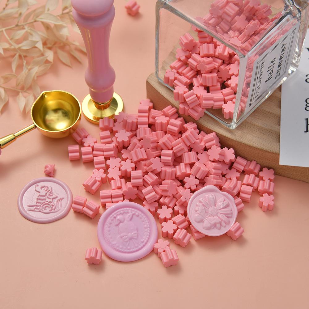 500G Cherry Blossom Shape Cute Fire Paint Wax Grains Student Handmade Creative DIY Decorative Gift Envelope Sealing Supplies