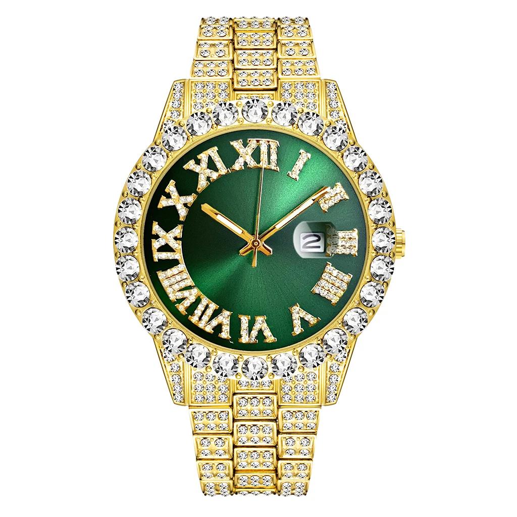 Iced Out Watch Men Luxury Brand Full Diamond Mens Watches AAA CZ Quartz Men's Watch Waterproof Hip Hop Male Clock Gift for Men