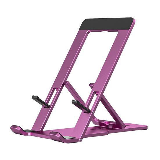 

Алюминиевый держатель для мобильного телефона, складной кронштейн для больших телефонов, планшетов, треугольная стабилизация, нескользящие силиконовые накладки фиолетовый