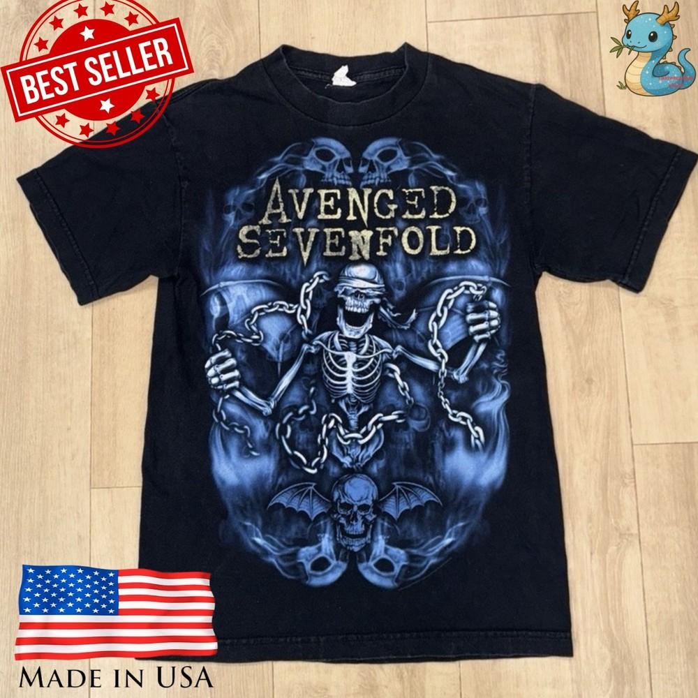 Футболка Avenged Sevenfold Nightmare Репринт 15-летие A7X Рок Футболка Унисекс S