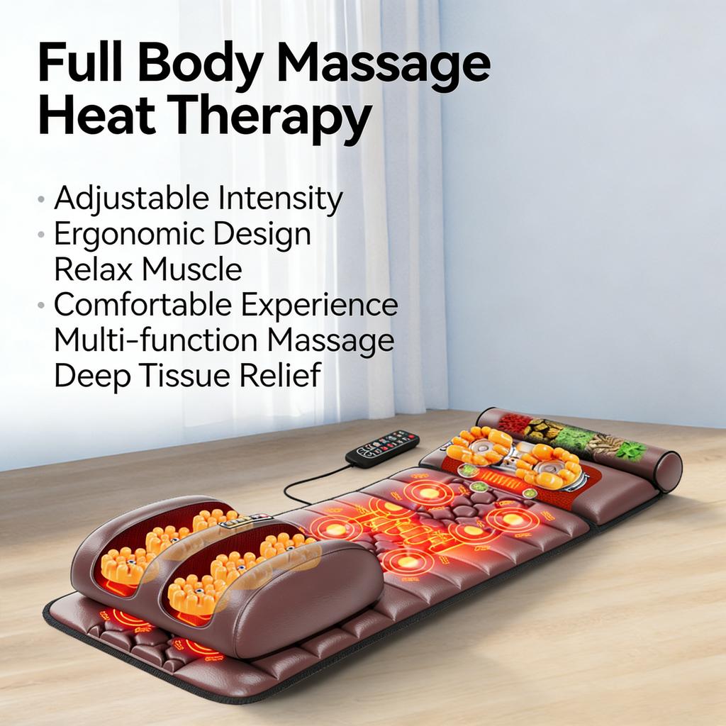Full-Body Massage Mattress with Heat for Home Relaxation & Comfort