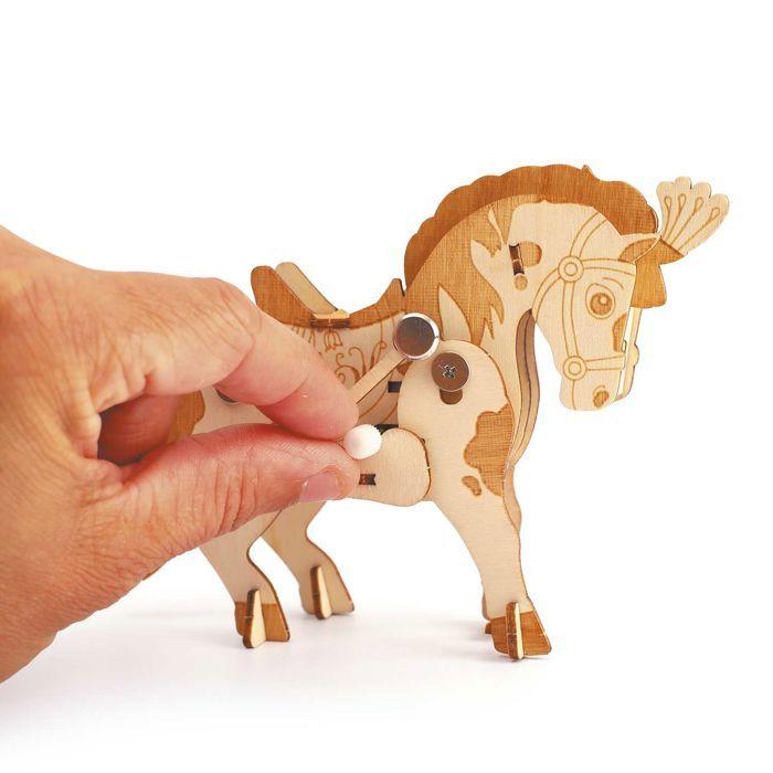 Maquette 3D mécanique - GRAINE CREATIVE ON A TOUS DU TALENT - Cheval 14 cm - Modélisme - Enfant - 45 pièces