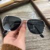 Premium Brown Luoyi Sunglasses, Metal Wind Double Beam Driving Outdoor Versatile Sunglasses