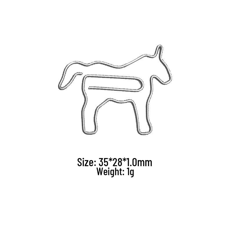 Разноцветная скрепка для бумаг в форме единорога - Креативный и неправильный дизайн серебряный