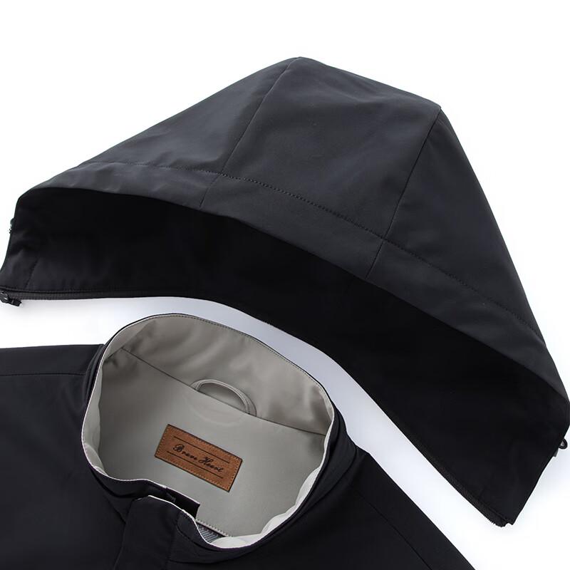 Shanshan Men's Casual Business Detachable Hooded Jacket