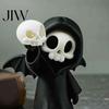 Micro Landscape Ornaments 3D Printed Grim Reaper Skull Ornament, with Bat Wings Decor, Trendy Desk Accessories Cute Gothic Figurine, for Halloween