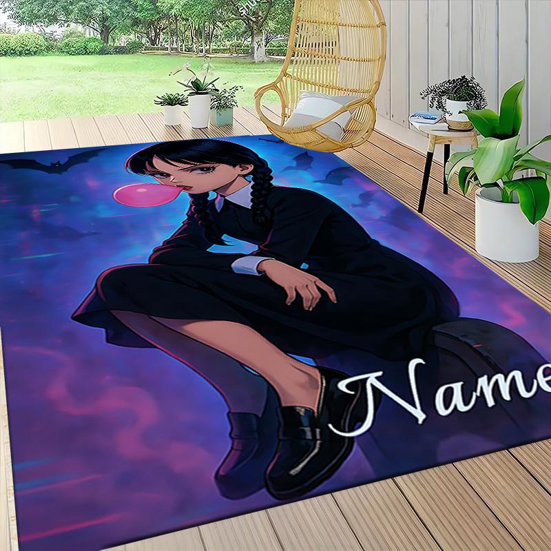 Custom Name "Addams Family: Bubble Gum Night" Carpet Rug Customizable Soft Washable Anti-Slip Home Living Room Sofa Mats Personalized Rug. 0909410