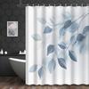 1pc Nordic pastoral plant leaf haze blue eucalyptus leaf shower curtain polyester fabric, machine washable suitable for bathroom