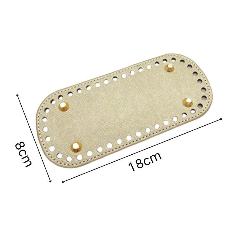 18X8cm Long Bottom For Knitted PU Leather Bag Base High Qualtiy Handbag Bottom With Holes Rivet Crochet Bag Part Accessories