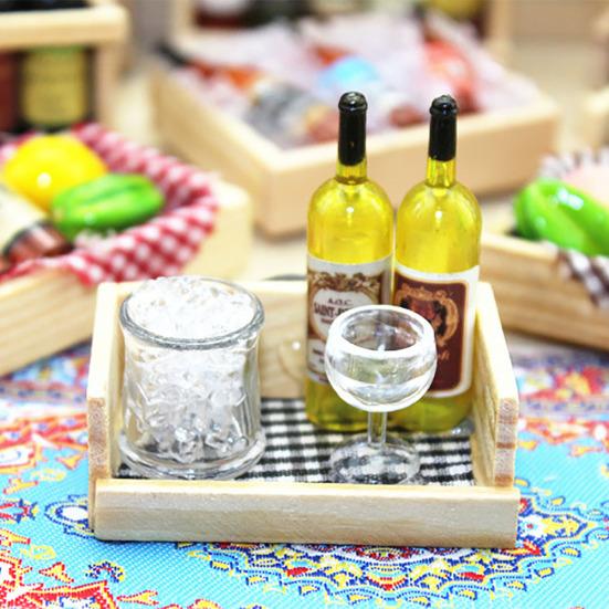 Magnetic Miniature Fridge Sticker Dollhouse Plastic Fruit Wine Glass Accessories
