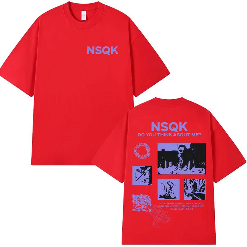Rapper Nsqk Tour Do You Think about Me Harajuku Print Tshirt Hipster Mens Oversized Tee Shirt High Quality Loose Pop Y2K Tshrit