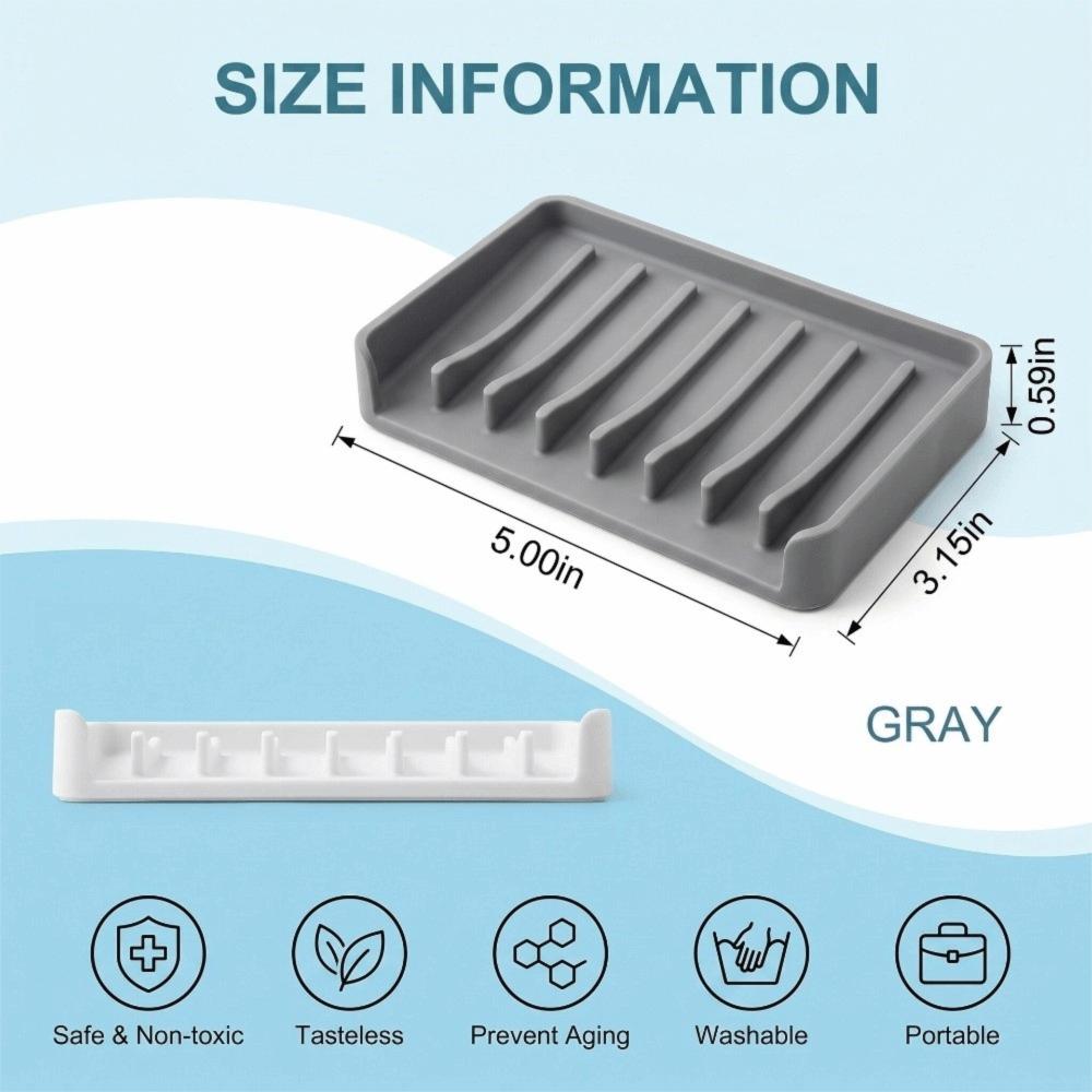 Non-Slip Soap Holder Diversion Sink Splash Guard Mat Drainage Soap Dish  for Bathroom and Kitchen