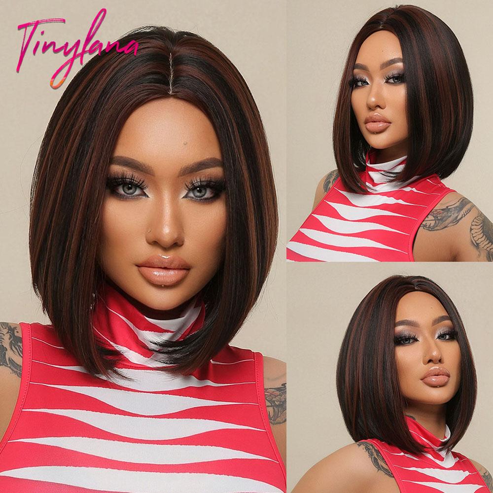 Weiße blonde graue synthetische Perücken mit Pony, kurze gerade Bob-Haarperücke für Frauen, Cosplay, tägliches natürliches Haar, hitzebeständig