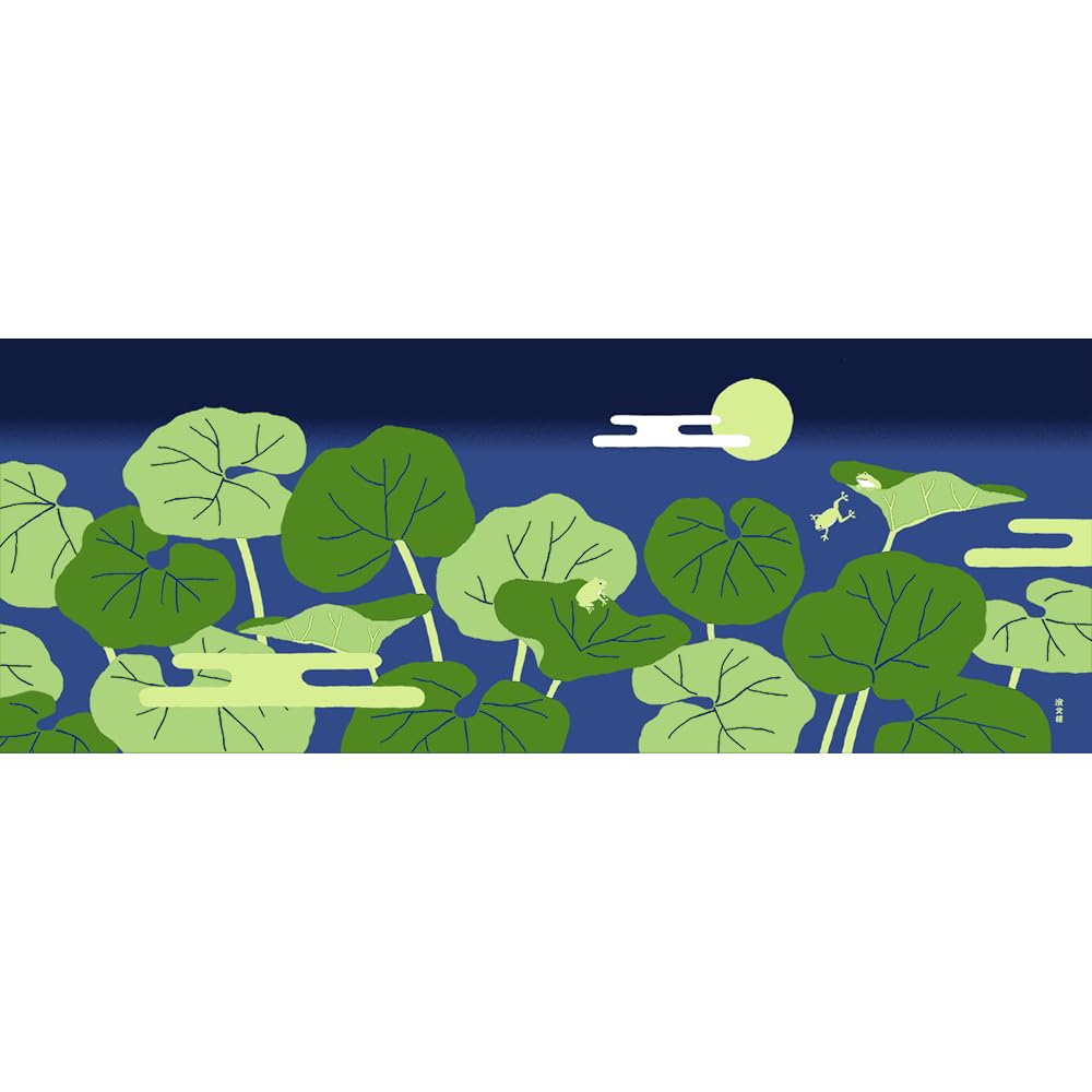 Hamamonyo Illustrated Hand Butterbur and Frog Towel