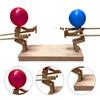 1 Set Battle Toy Handmade Wooden Fencing Puppets Balloon Fight Party Game Parent-Child Interaction Balloon Robot Battle Toy