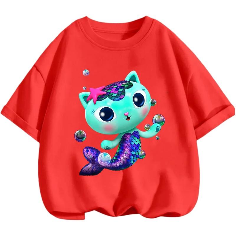 Axolotl Graphic Print Creative T-Shirts, Soft Comfy Crew Neck Short Sleeve Tee, Girls' Summer Tops