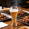 Yousheng 2Pcs Football Trophy Beer Mug, Clear Tall Glass, Football-Themed Beer Stein, Beer Drinking Glass for Game Day Parties BBQ Bar Home