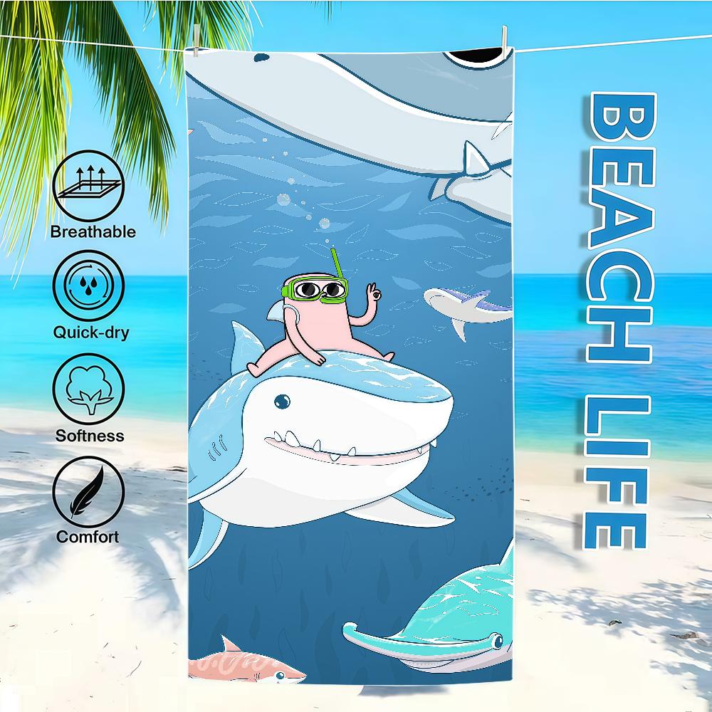 K-ketnipz Towel Textile Bathrobe Beach Cartoon Art Quick-Drying Kawaii Cute Lightweight Portable Camping Swim Funny Pool Travel