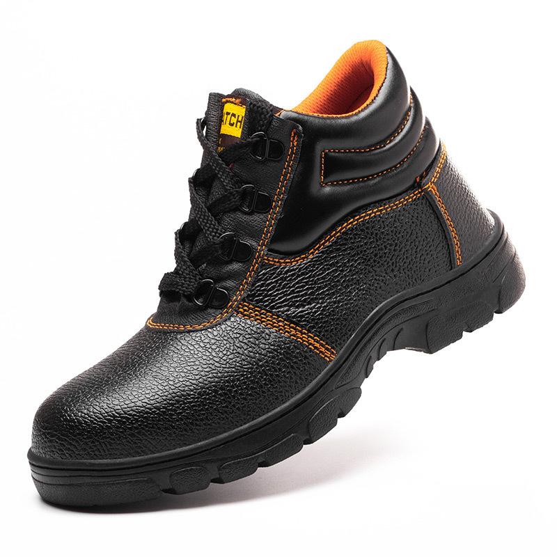 

Oulylan Men Cowhide Waterproof Safety Shoes High-top Anti Piercing Work Boots Steel Toe Anti Smashing Labor Footwear 38-46 46