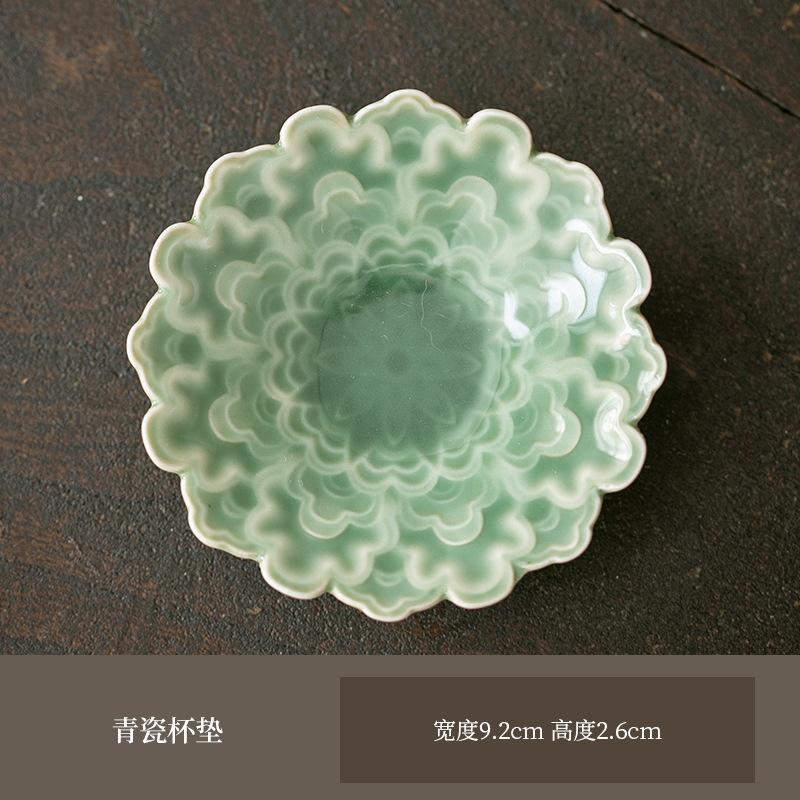 

2pc/lot Creative Celadon Coasters Japanese Hot Pad for Coffee Cups Saucer Household Anti-scald Placemats Cup Holder Tea Ceremony