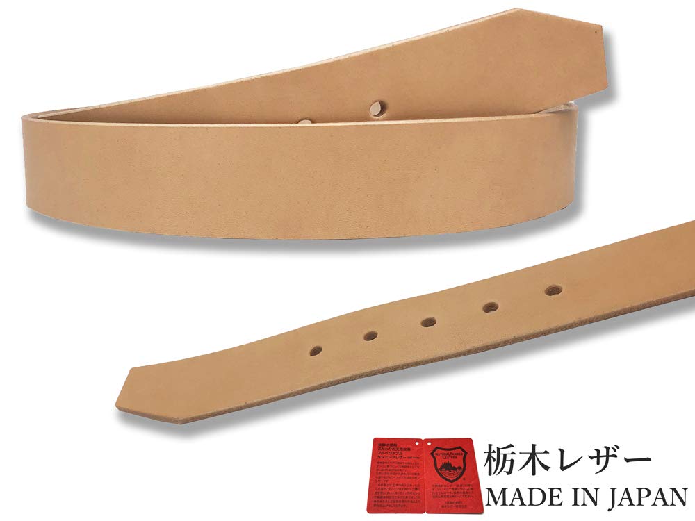 WING LEATHER Tochigi Leather 6 Genuine Cowhide Made in Solid Natural Belt, Colors, Leather, Japan, Men's, Color, Casual, 40mm, W052, Medium,