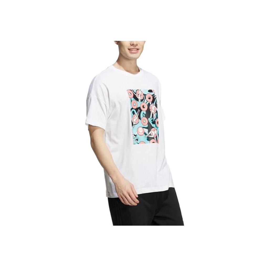 Adidas Neo Cartoon Rundhals Locker Kurzarm T-Shirt Herren Tops Weiß HD4653