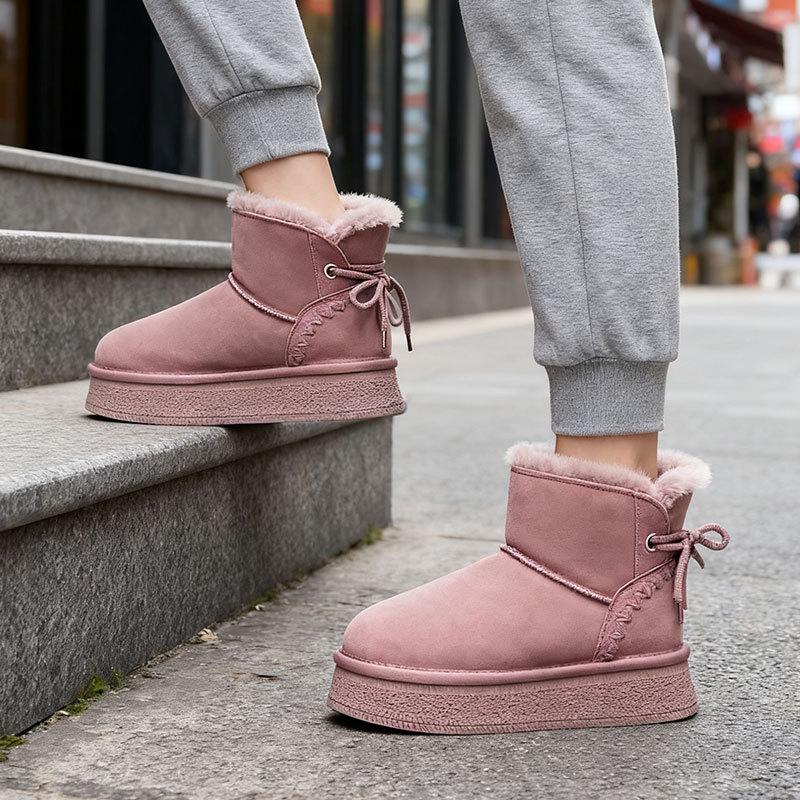 Damesko Stor Størrelse Myk Såle Vinter Varm Pels En Snøstøvler Polstret Fôret Ankelstøvletter Sklisikre Fotturer Sport Bomullsstøvler Korte Støvler