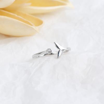 European and American Small Fresh Dolphin Small Whale Mermaid Tail Ring Ring Opening Adjustable Ocean Wind Bracelet
