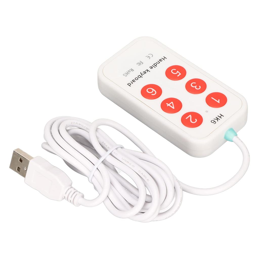 Programmable Multifunction Mechanical Gaming Macro USB 6 Key Handheld Switch Controller for Hospital Image Scanning Keypad, Keypad, Keypad,