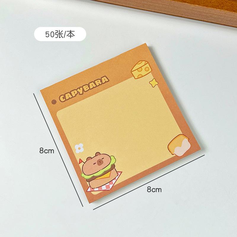 Kapibala Sticky Notes Capybara Can Tear Sticky Notes Paper Office Message Paper Creative Hand Account Foundation Material