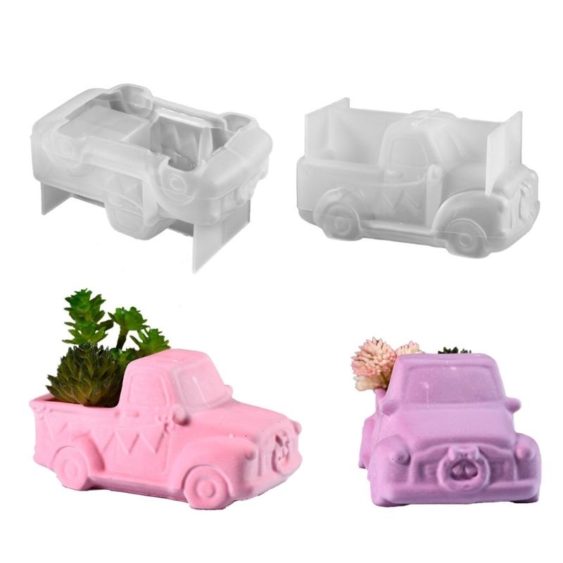 Unique Vehicle Shape Succulent Planter Retro Car Shape Silicone Mold For Succulent Planter And Candle Vessel DIY Crafts