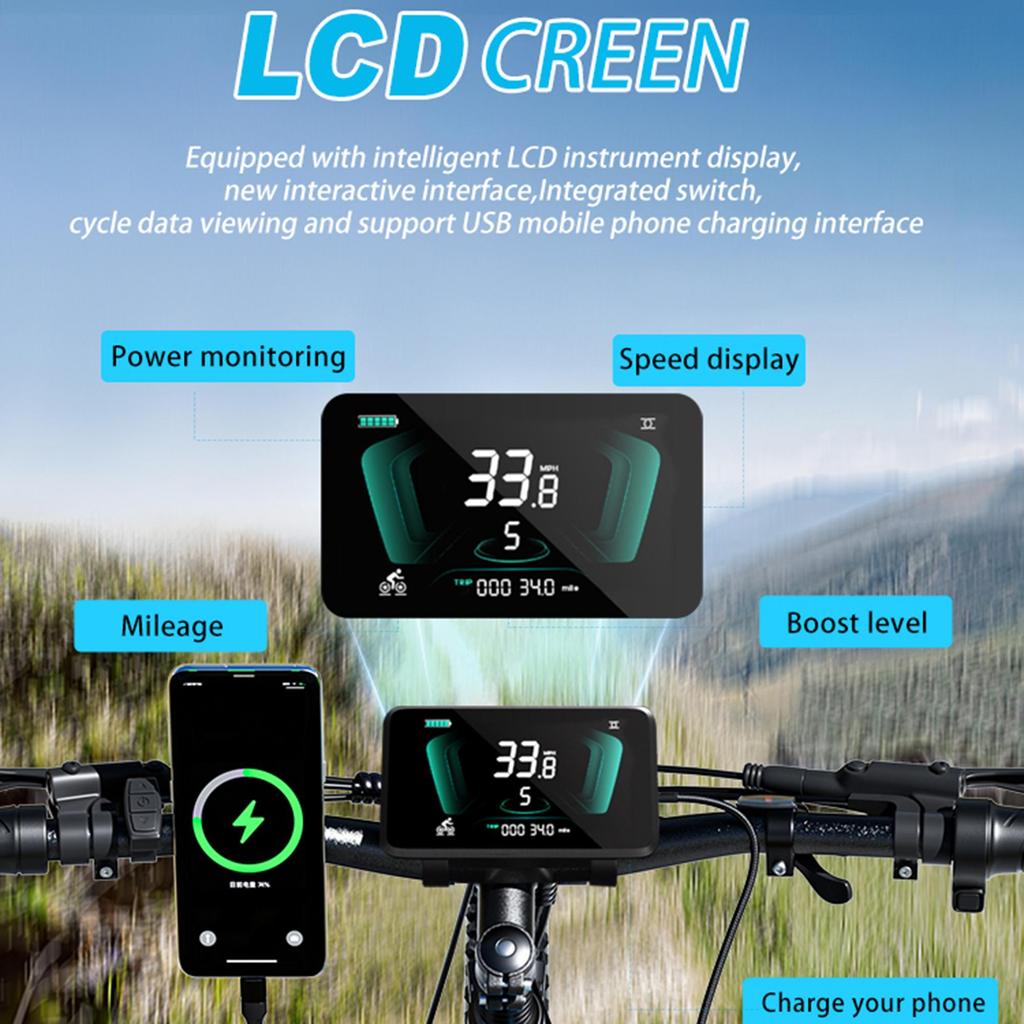 PULUMA PH001 Bicicletta Elettrica per Adulti, Motore da 500W, Batteria 48V20AH E-bike, Ruote da 27.5", Bicicletta Elettrica Fuoristrada 9 Velocità Shimano Freni Idraulici