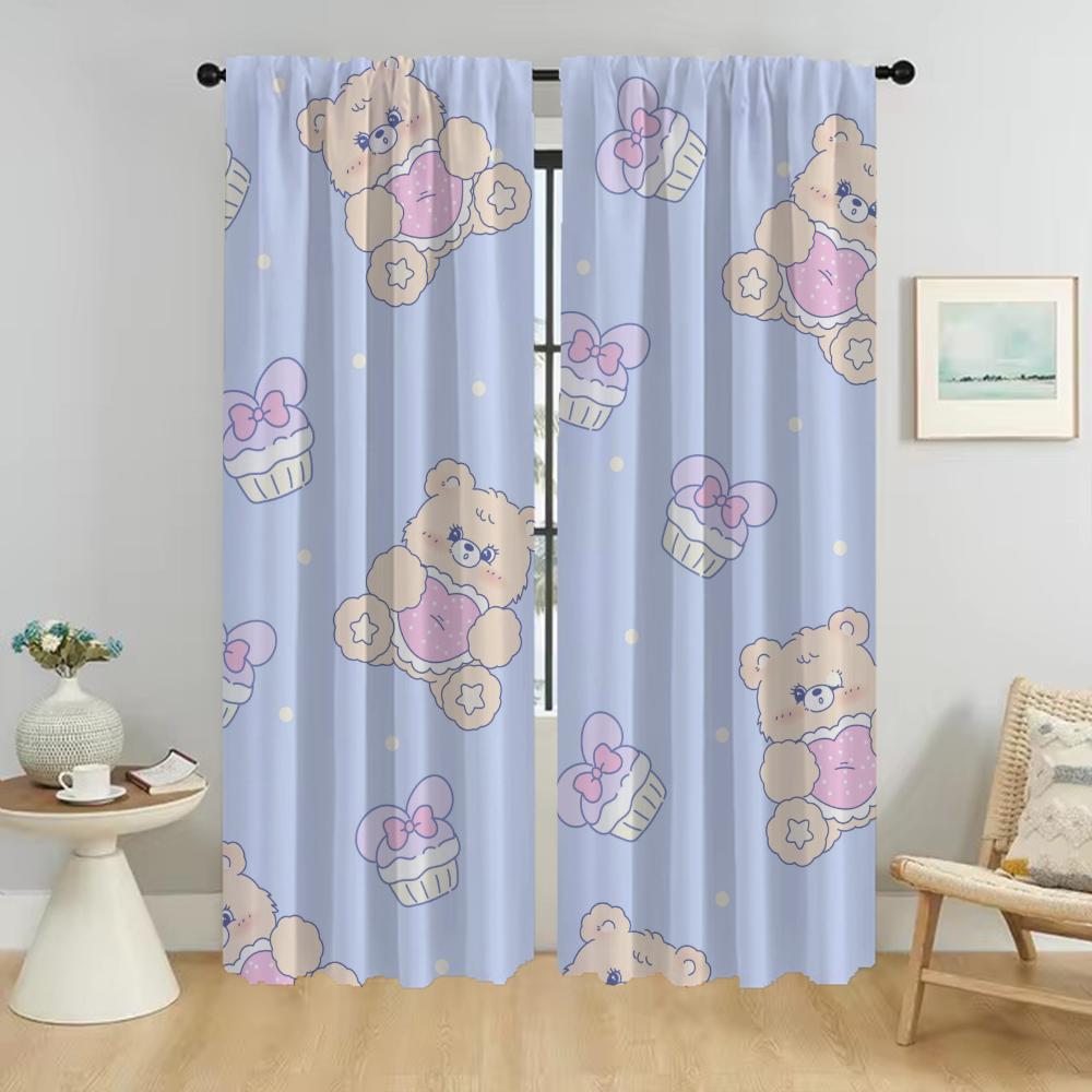 Bear Window Curtain for Room 2 Panel Curtains for Bedroom Halloween Decoration Home Interior Curtains Shades Partition Living