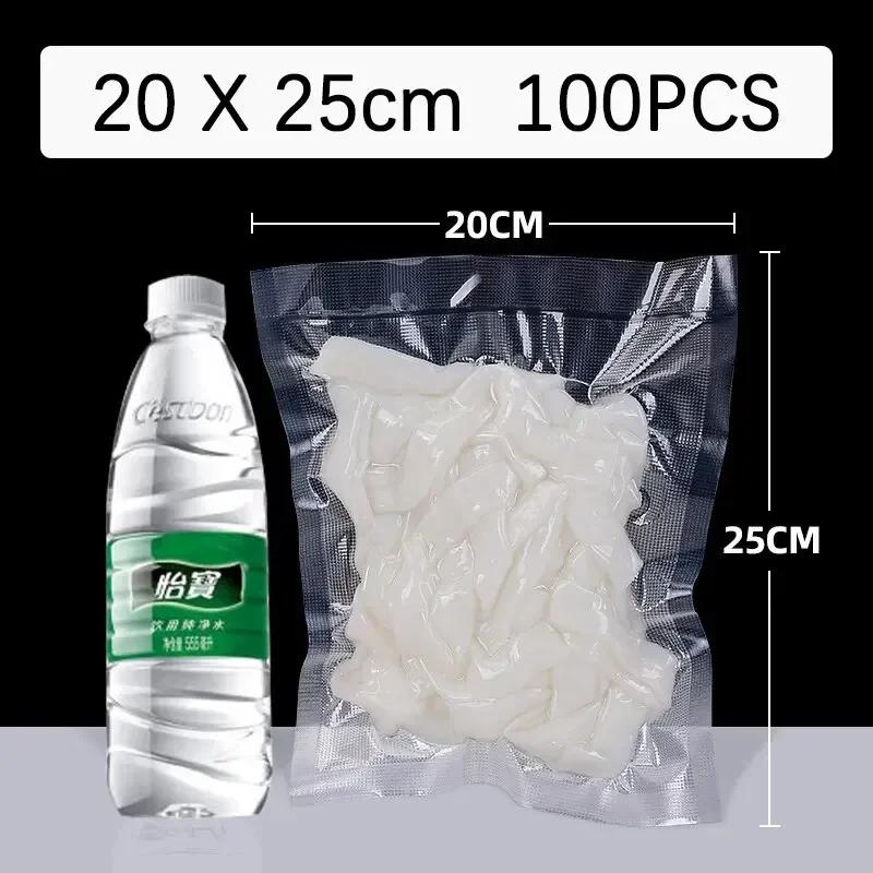 100pcs/Lot Kitchen Vacuum Sealer Bag Transparent Food Packaging Bag Fresh-Keeping Food for Food Saver Seal Storage Meal