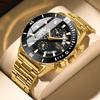 Fashion Brand Men'S Solid Steel Belt Business Watch, Waterproof Calendar Large Scale Hour Scale Men'S Quartz Watch