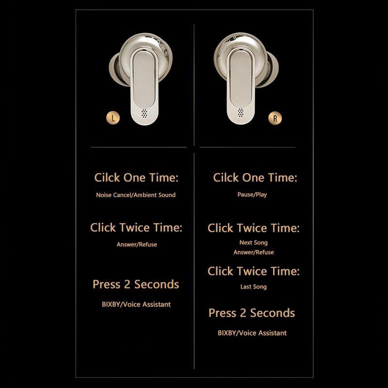 Smart Earphones LCD Touch Screen Wireless Headphone Active Noise Cancel Headset HiFi Stereo Music With HD Microphone For All Smartphone