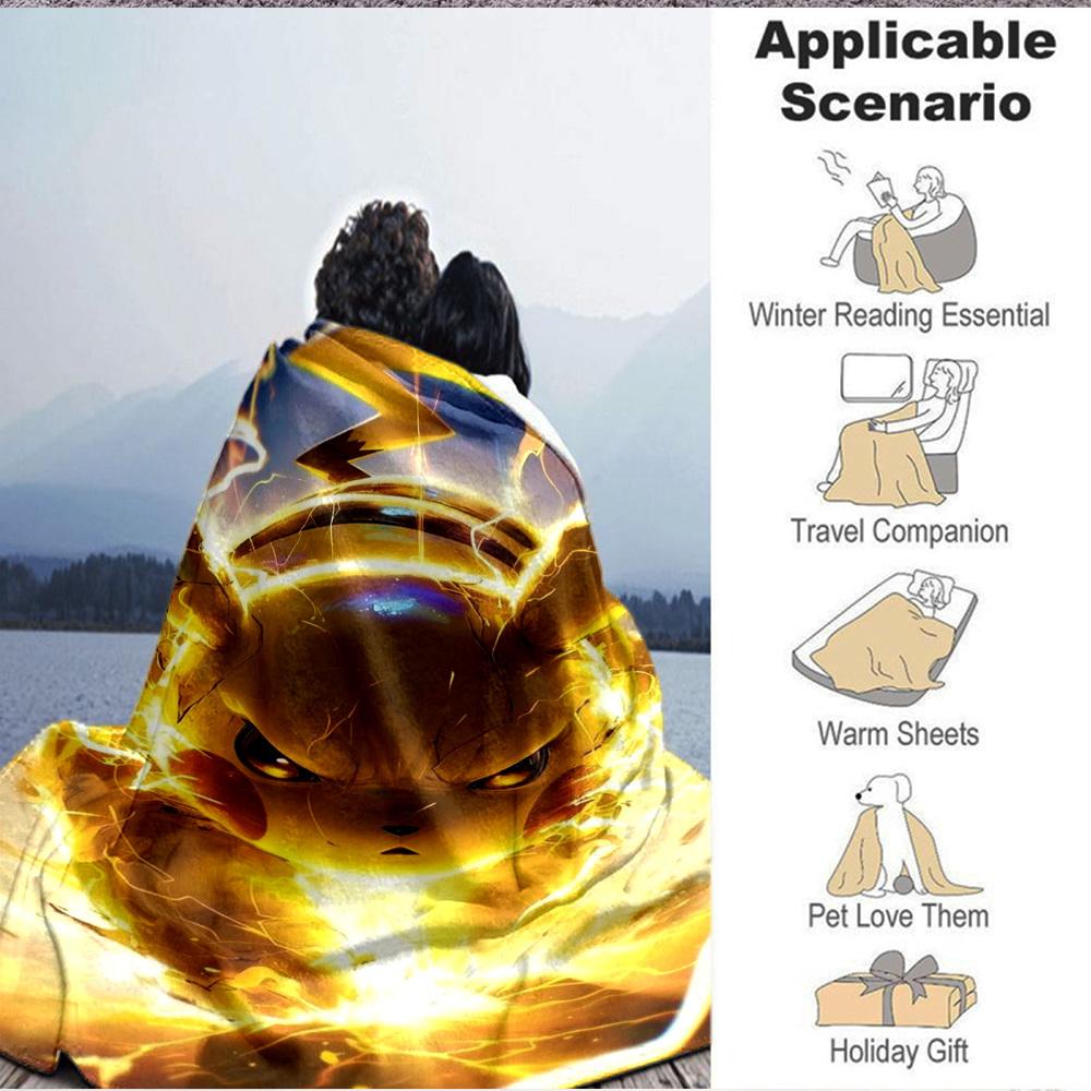 1PC , Electric Type Blanket Lightweight Flannel Throw Blanket for Sofa, Bed, Travel, Camping, Livingroom, Office, Couch