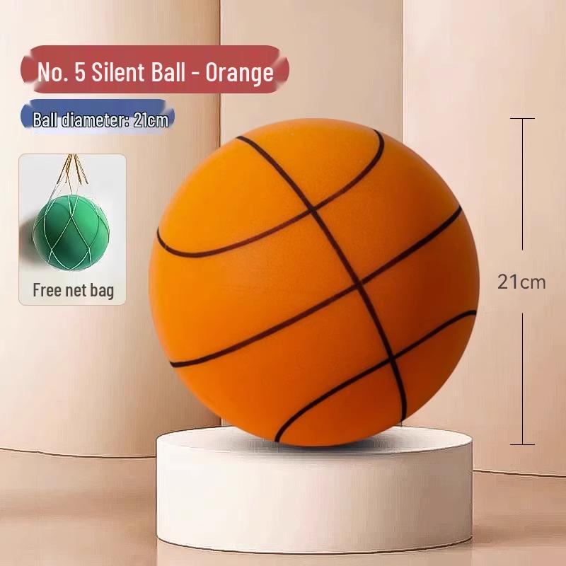 Silent Indoor Training Basketball - Mute, Non-Crumb Elastic Sponge Ball Size 7/5 for Kids