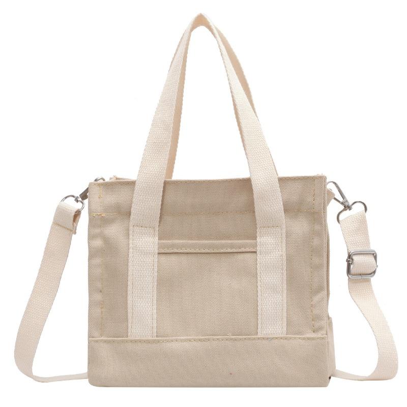 Popular New Canvas Bag Casual Simple Portable Messenger Bag Women's Shopping Shoulder Bag