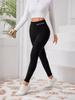 Women's High-Waisted Fleece-Lined Wool Leggings - Warm Skinny Yoga Pants for Autumn/Winter
