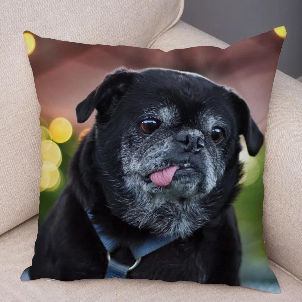 Home Decor Cute Pet Mini French Bulldog Pillowcase Sofa Car Decoration Animal Dog Cushion Cover Printed