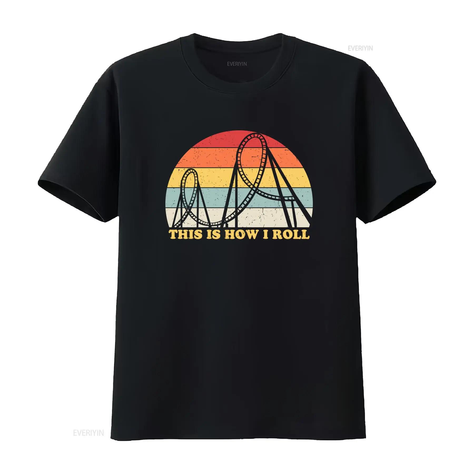 

Roller Coaster Retro Amusement Park Lover Classic T Shirt Vintage Glider This Is How I Roll vintage Washed Stylish Casual - ... S разноцветный