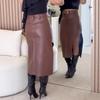 Falda-Pantalón Versátil de Cuero con Cinturón 2025 - Estilo Europeo/Americano, Novedad de Verano para Mujer