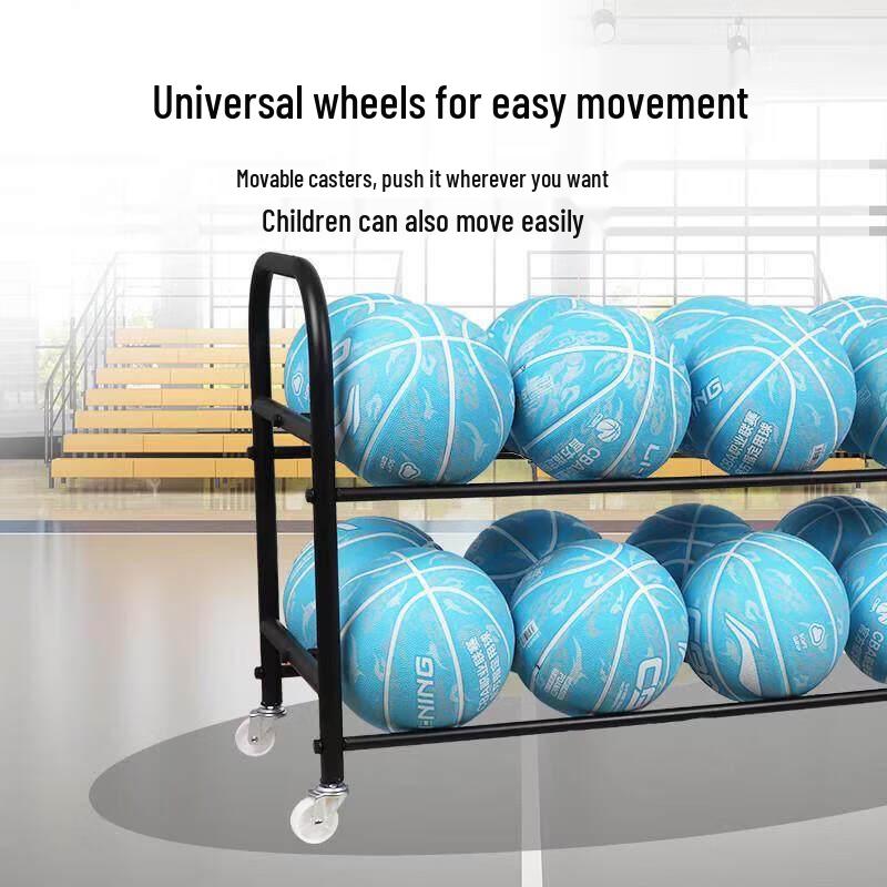 4-Tier Thickened Stainless Steel Sports Ball Storage Cart