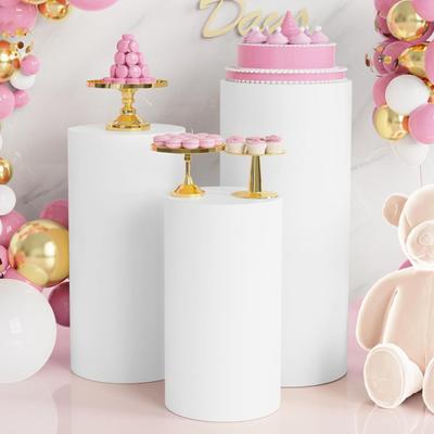 3 ks Party Cylinder Podstavec Stojan Kryt Soklu Sloup Dekorativní rukávy Narozeninová párty Svatební dekorace Dezert Base Wrap Cloth Party Planner
